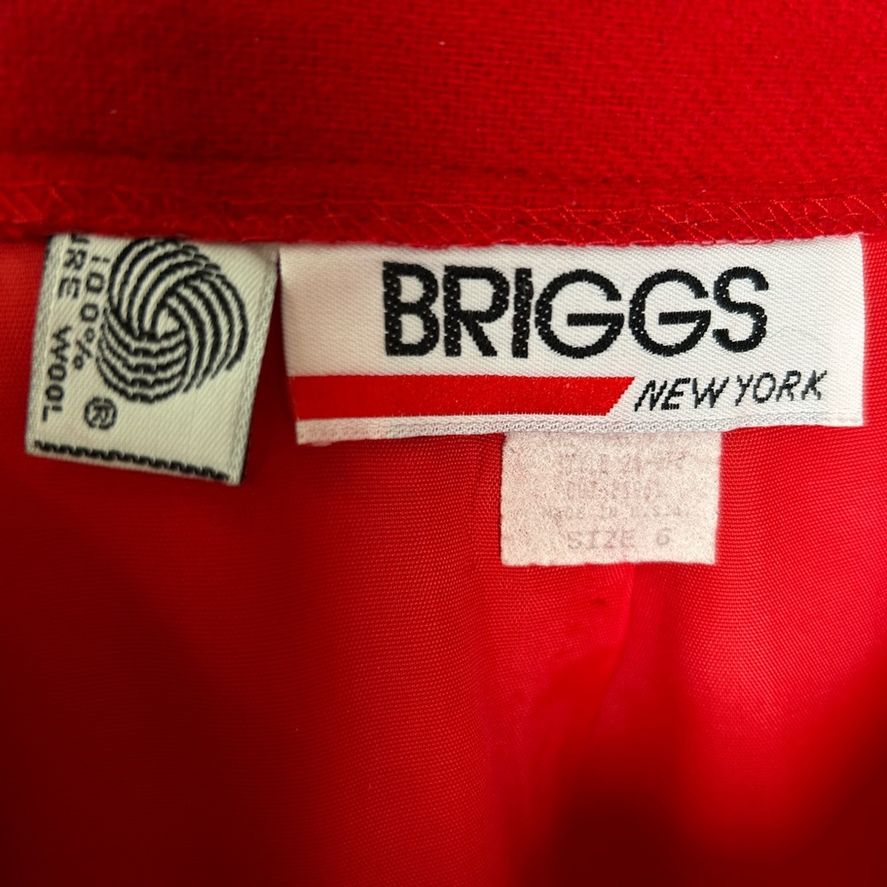 Vintage Briggs Red 100% Wool Pencil Skirt - Picture 5 of 7